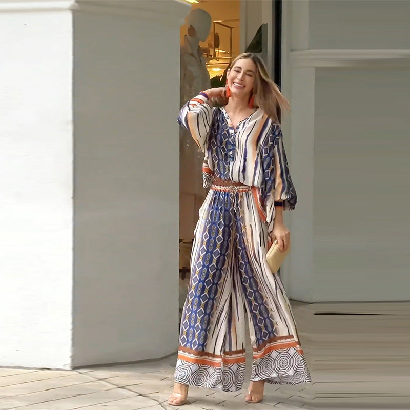 Esther - Set di Camicia e Pantaloni Ampi in Stile Bohemien
