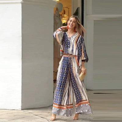 Esther - Set di Camicia e Pantaloni Ampi in Stile Bohemien