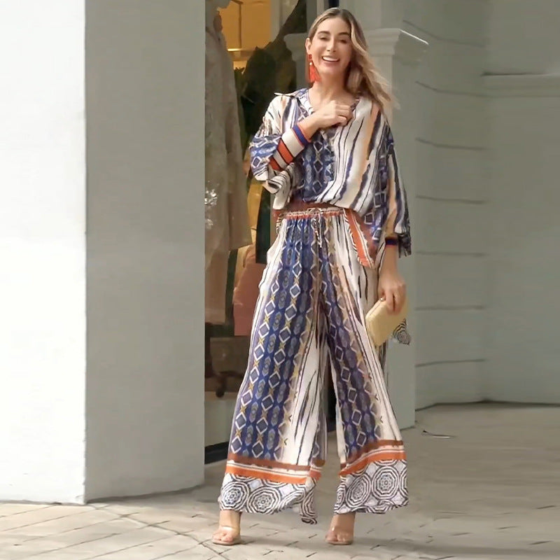 Esther - Set di Camicia e Pantaloni Ampi in Stile Bohemien