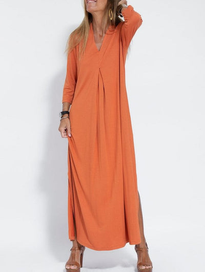 Raffaella – Elegante Vestito Estivo Lungo con Scollo a V