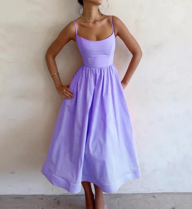 Lara Midi Dress with Bodice and Straps