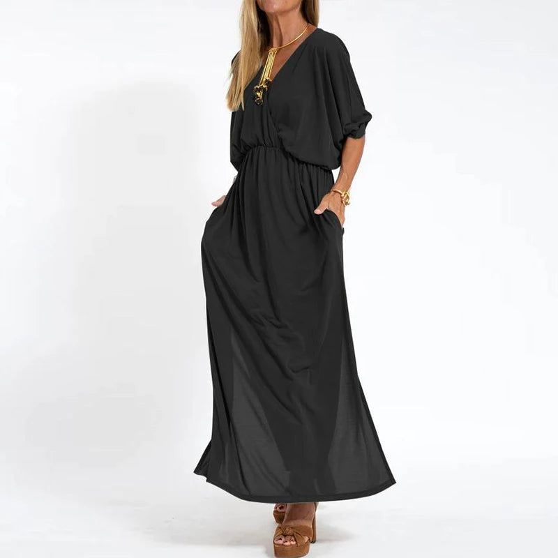 Abito Lungo Elegante Louisa con Fessura Laterale