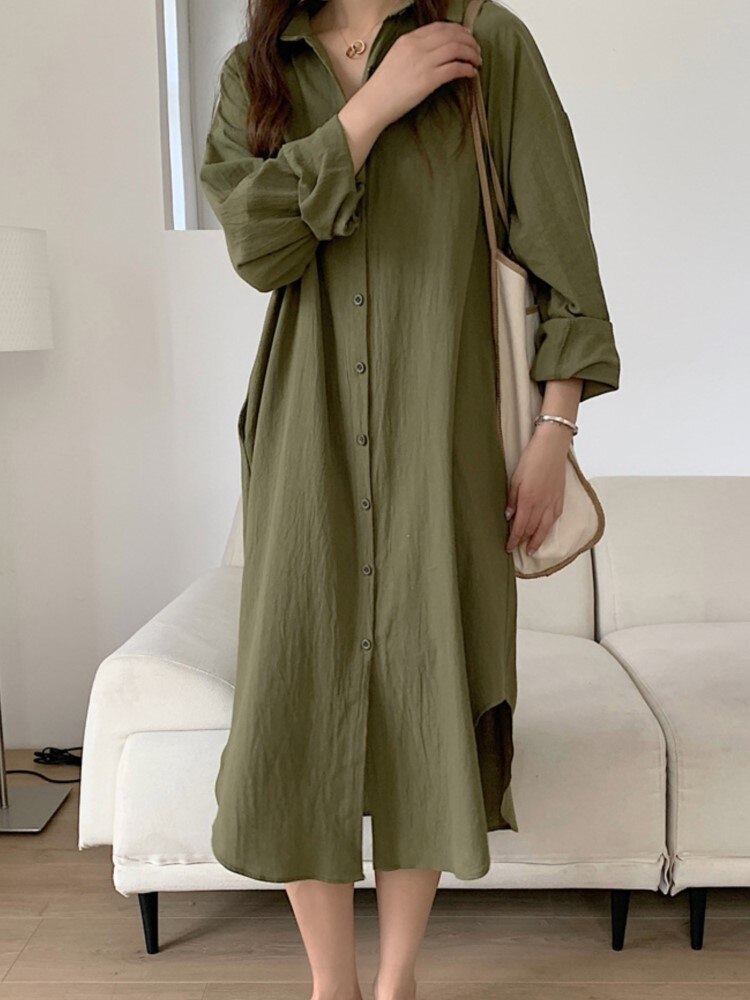 Abito Camicia Midi Ivy in Lino Lungo
