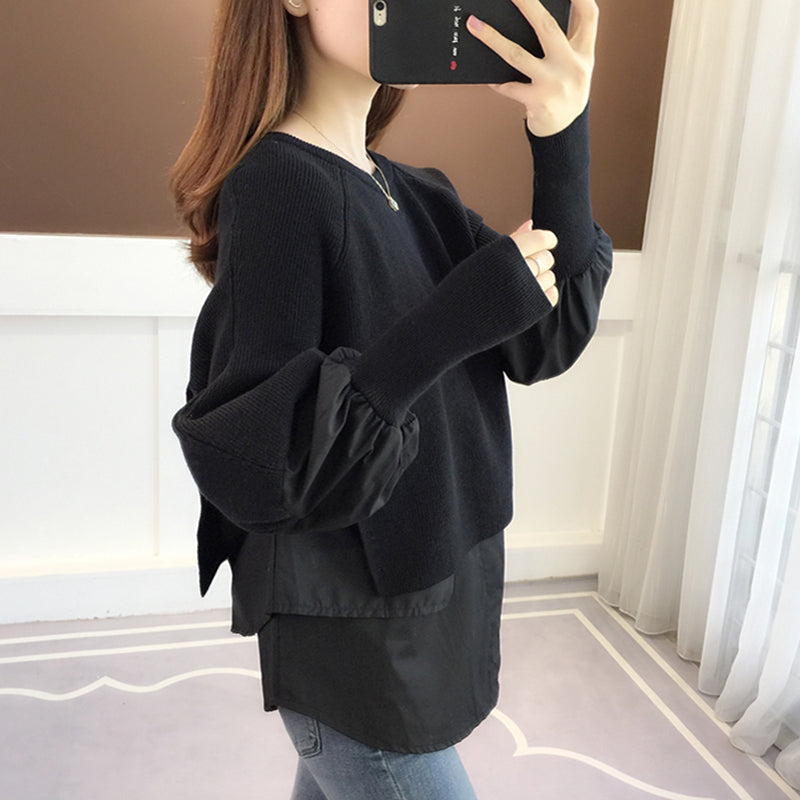 Maglione Oversize Donna con Maniche a Palloncino