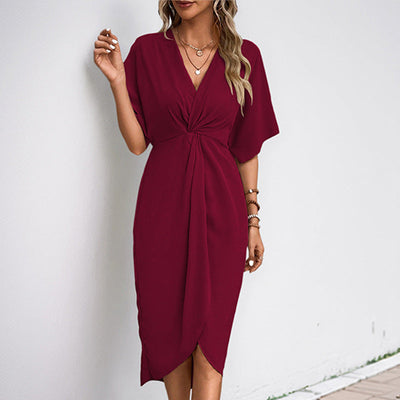 Iris – Abito Elegante da Donna con Nodo Frontale e Design a Portafoglio