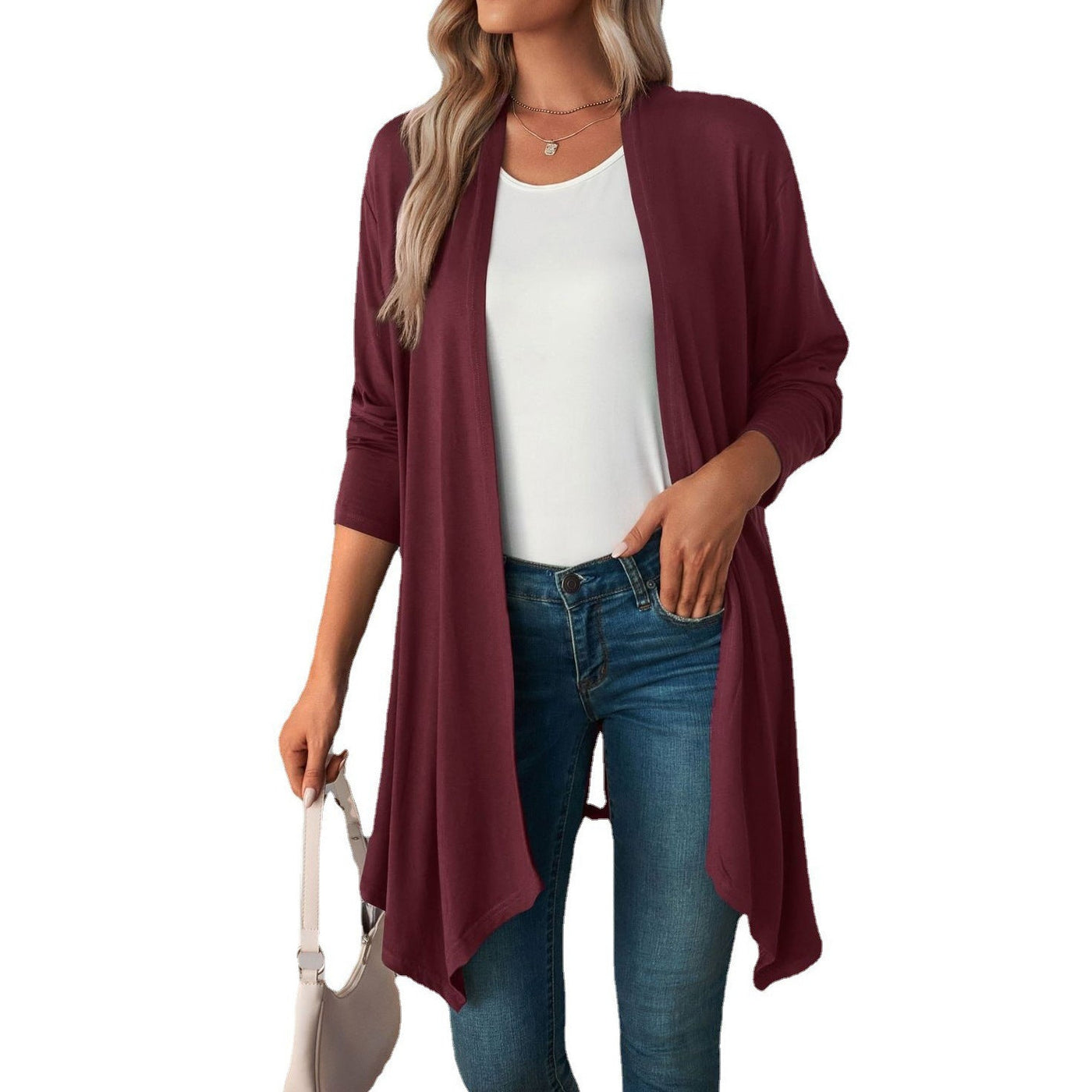 Elena Long Elegant Cardigan for Women – Lightweight and Flowing for Versatile Styles
