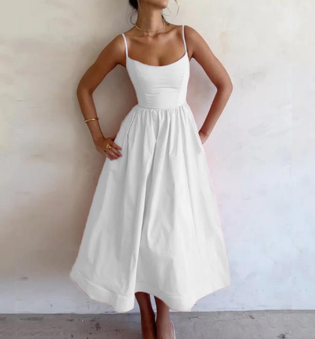 Lara Midi Dress with Bodice and Straps