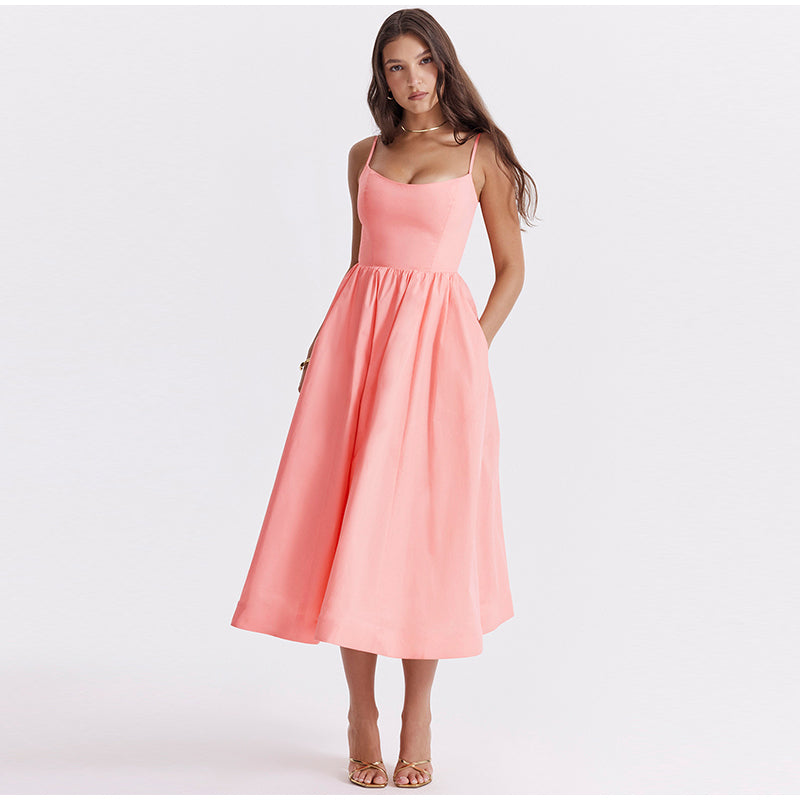 Lara Midi Dress with Bodice and Straps