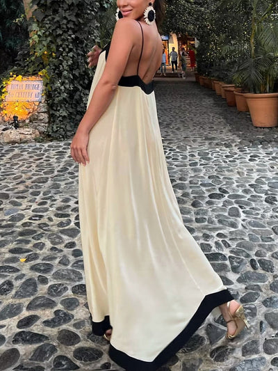Abito Lungo Fluttuante con Spalline Sottili