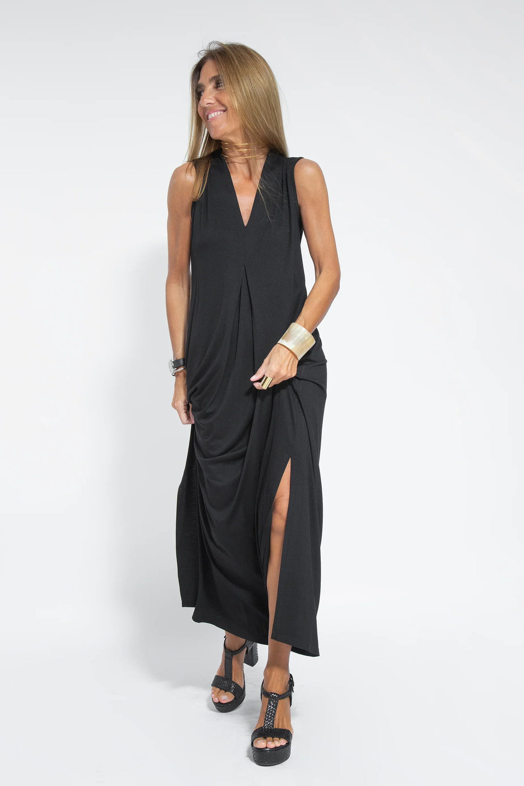 Valeria - Abito Lungo Elegante con Scollo a V