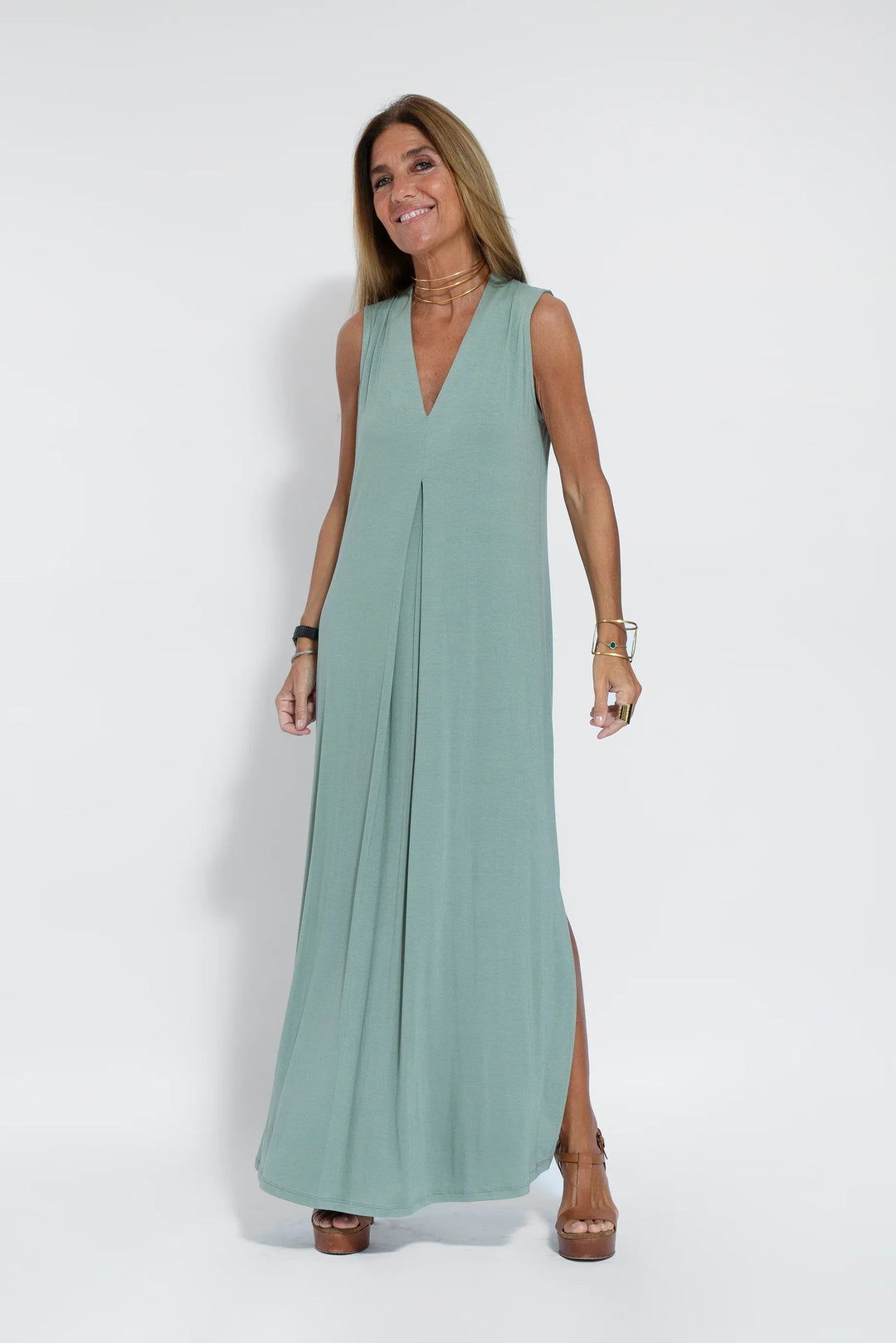 Valeria - Abito Lungo Elegante con Scollo a V