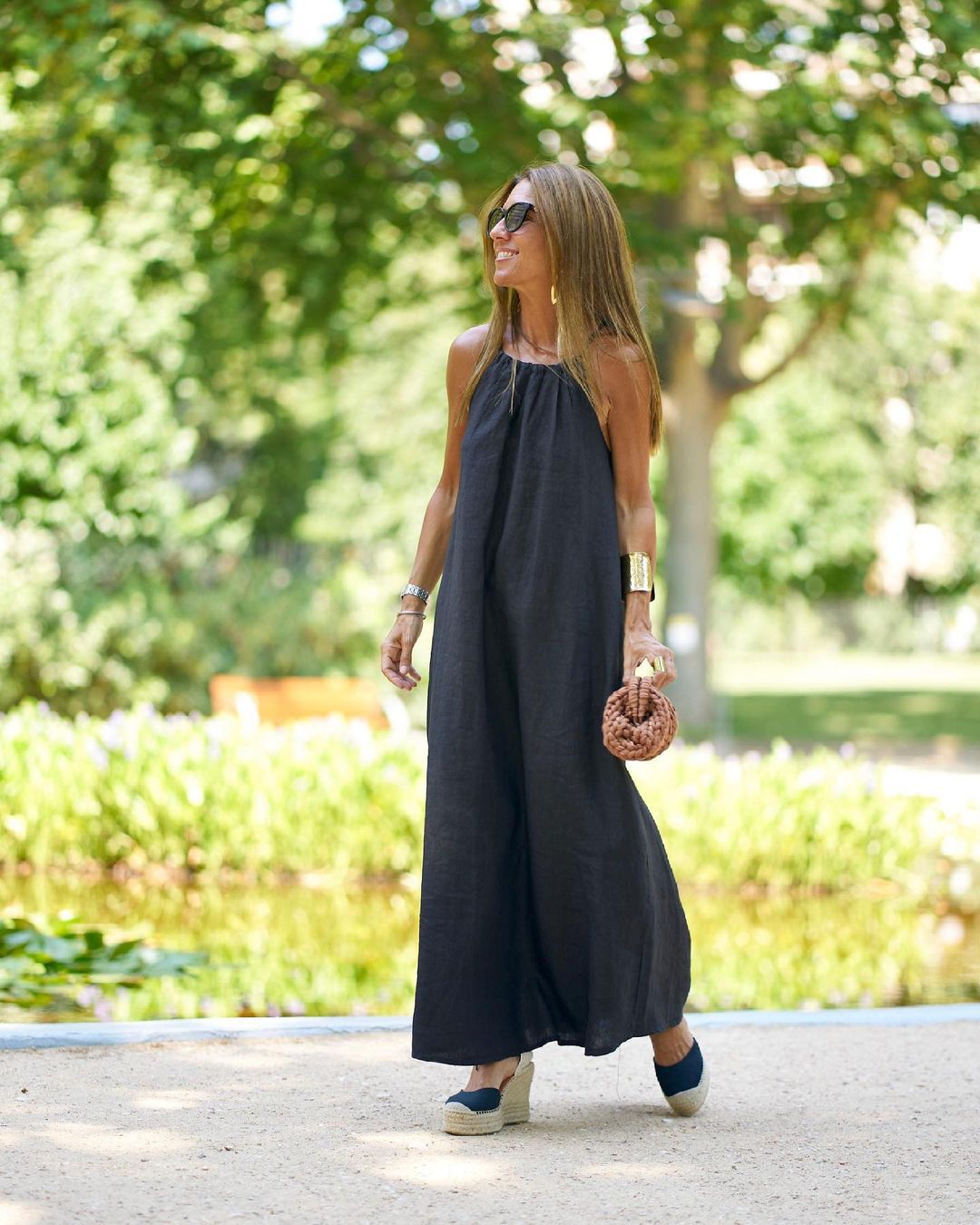 Aurora Dress – Long Summer Dress in Minimalist Style with Thin Straps