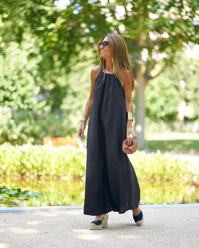 Aurora Dress – Long Summer Dress in Minimalist Style with Thin Straps