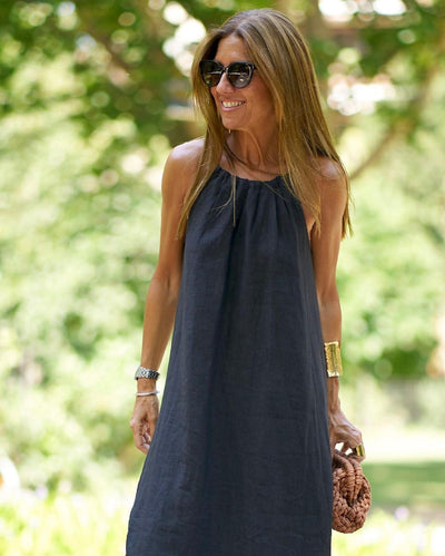 Aurora Dress – Long Summer Dress in Minimalist Style with Thin Straps