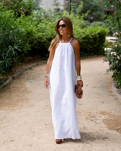 Aurora Dress – Long Summer Dress in Minimalist Style with Thin Straps