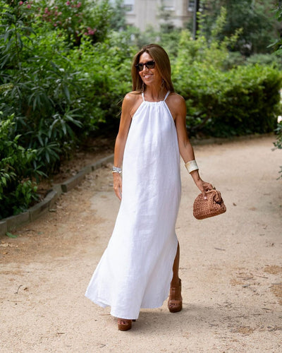 Aurora Dress – Long Summer Dress in Minimalist Style with Thin Straps