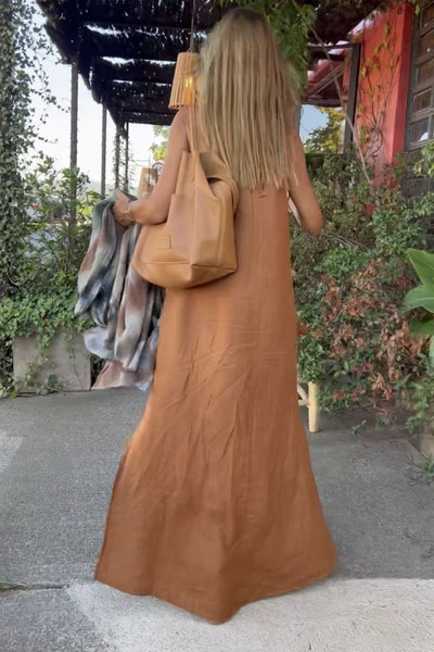 Aurora Dress – Long Summer Dress in Minimalist Style with Thin Straps
