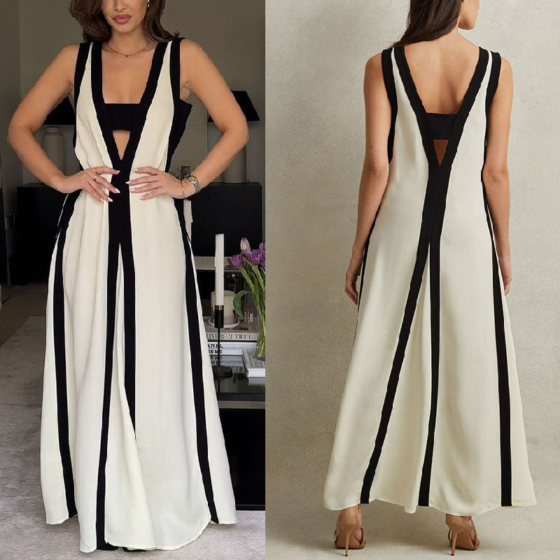 Luna – Elegante Vestito Lungo Reversibile Bicolore