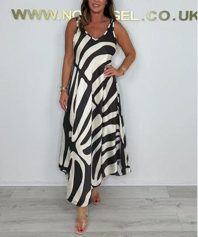 Maya Dress – Long Summer Dress with Artistic Print