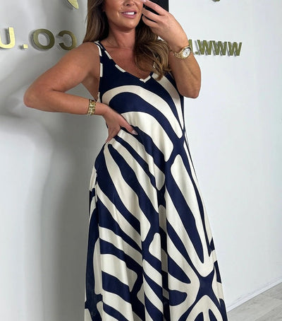 Maya Dress – Long Summer Dress with Artistic Print