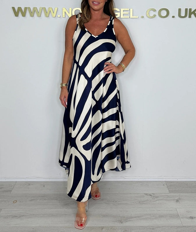 Maya Dress – Long Summer Dress with Artistic Print