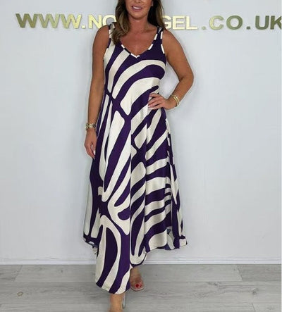 Maya Dress – Long Summer Dress with Artistic Print