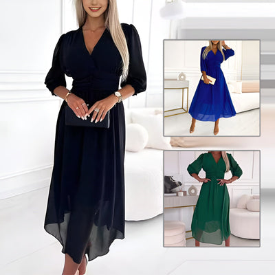 Vestito Midi Elegante Anna con Scollo a V