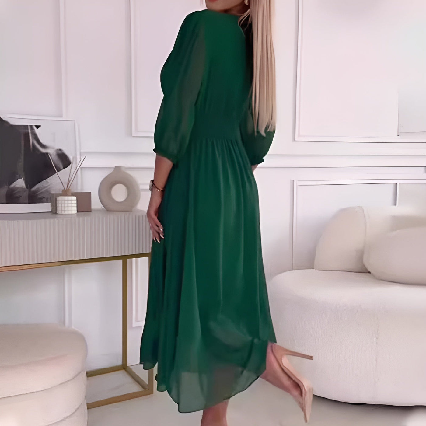 Vestito Midi Elegante Anna con Scollo a V
