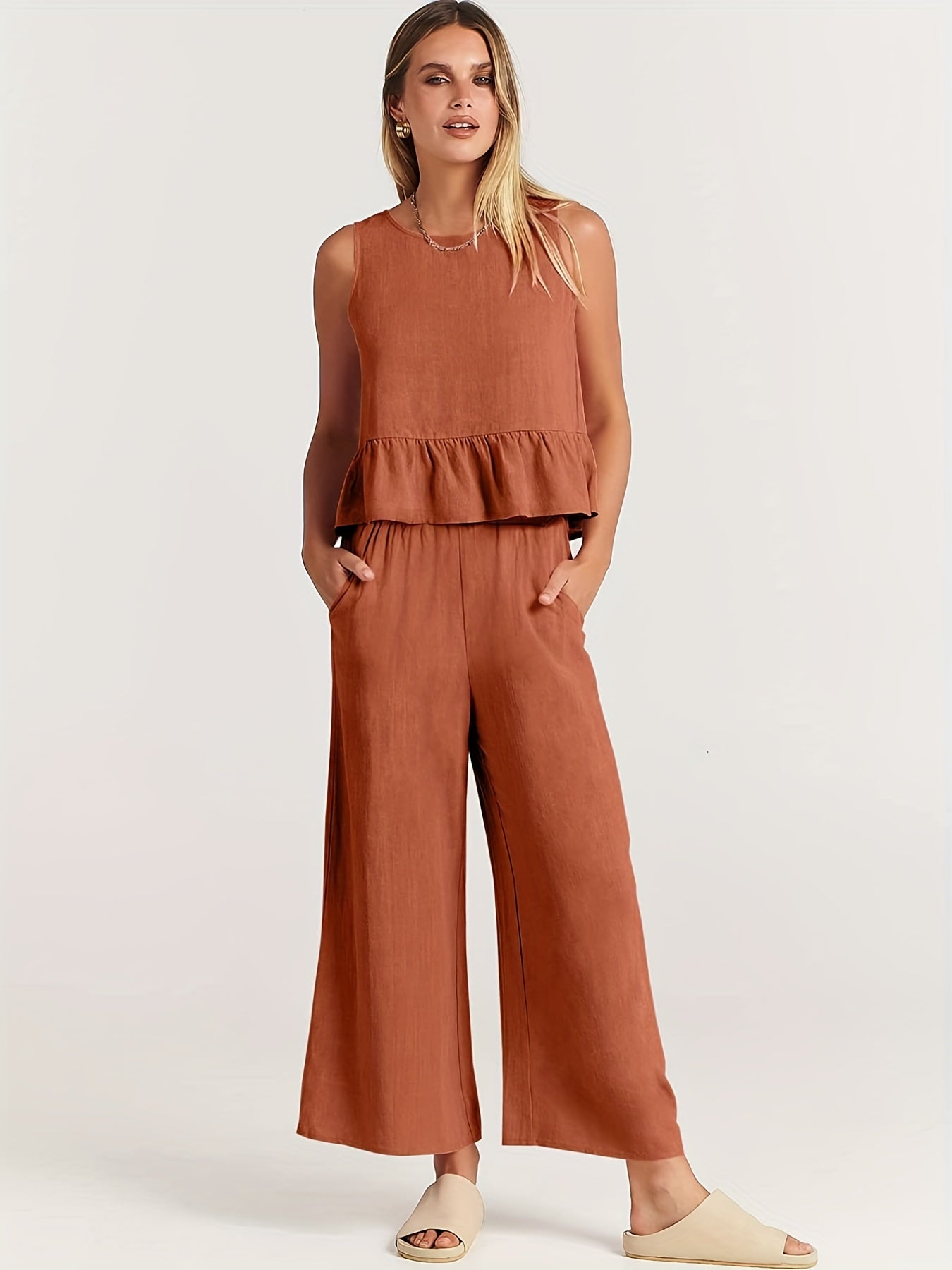 Completo Elise: Top Senza Maniche e Pantaloni