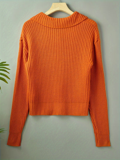 Cardigan Elegante Donna in Maglia a Coste - Bianco