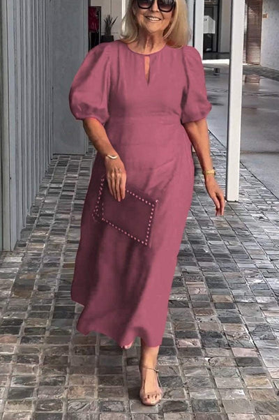 Abito Midi Elegante Valentina con Maniche Voluminose