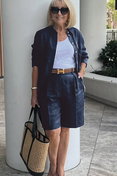 Set Completo Camicia e Shorts in Lino e Cotone Verona | Eleganza Casual Senza Tempo