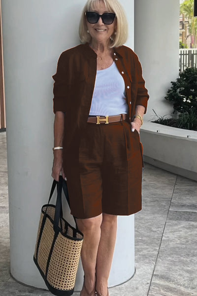 Set Completo Camicia e Shorts in Lino e Cotone Verona | Eleganza Casual Senza Tempo