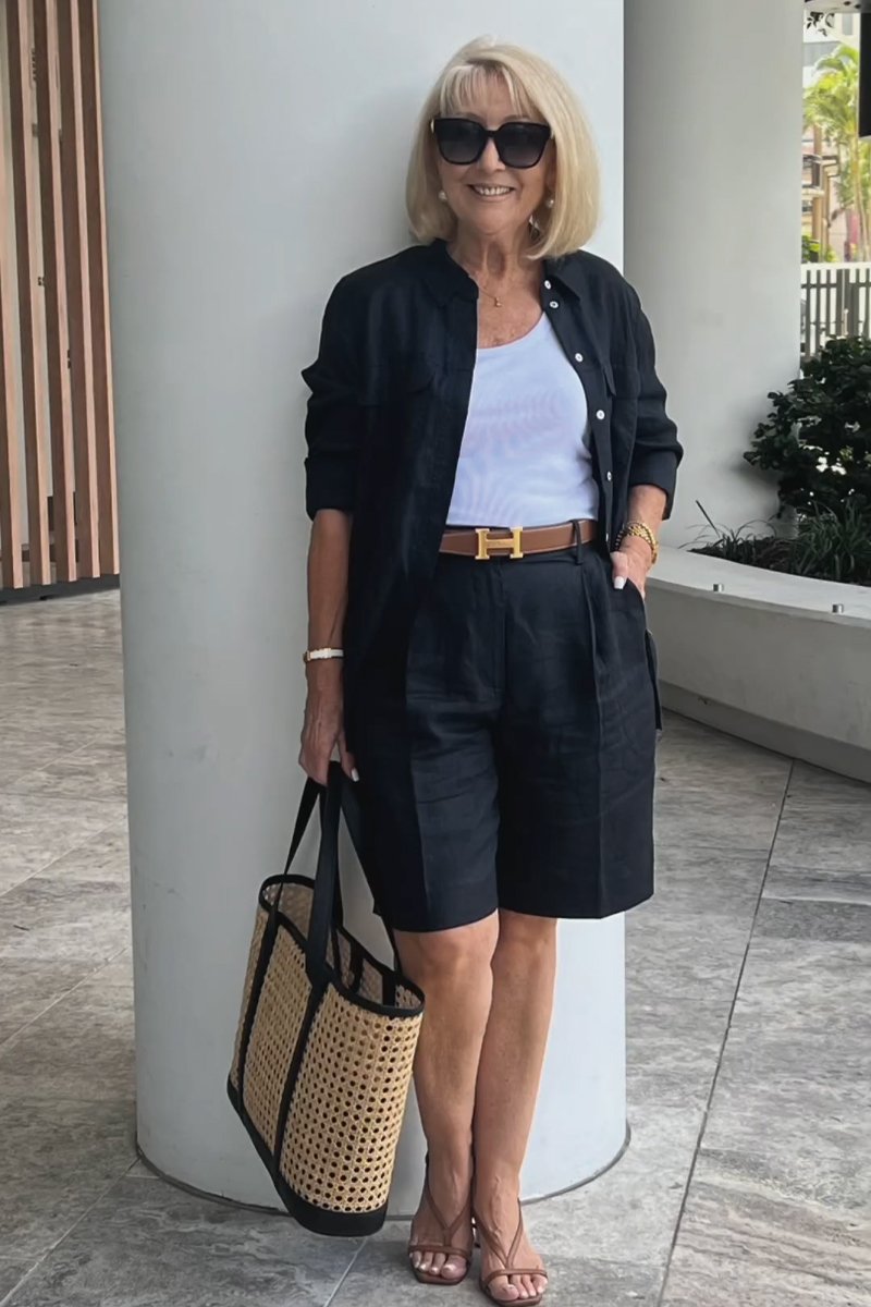 Set Completo Camicia e Shorts in Lino e Cotone Verona | Eleganza Casual Senza Tempo