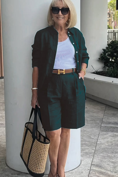 Set Completo Camicia e Shorts in Lino e Cotone Verona | Eleganza Casual Senza Tempo