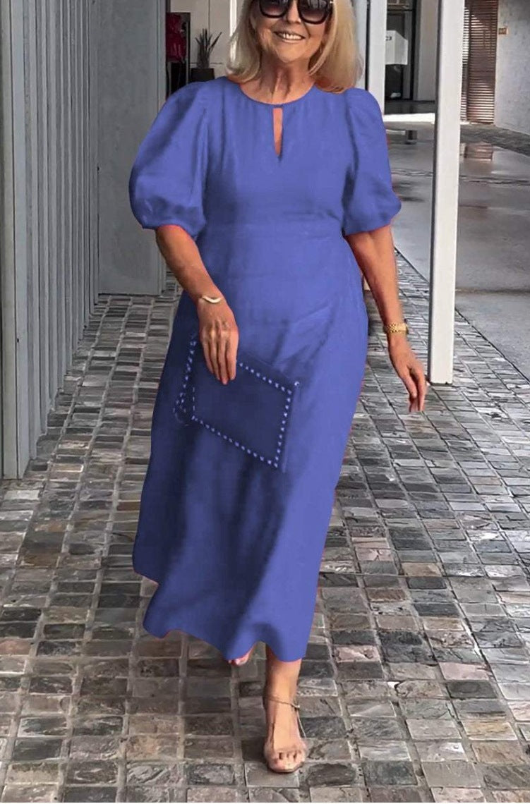 Abito Midi Elegante Valentina con Maniche Voluminose