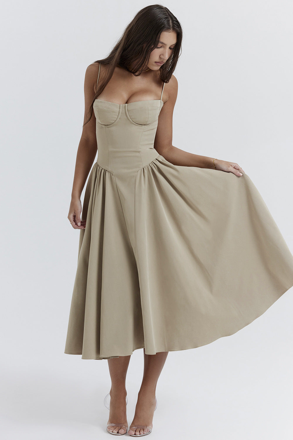 Vestito Midi Bridget con Top e Spalline Sottili