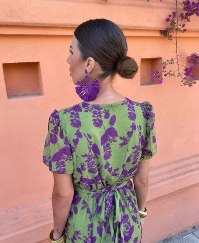 Livia - Elegante Vestito Midi con Maniche a Sbuffo