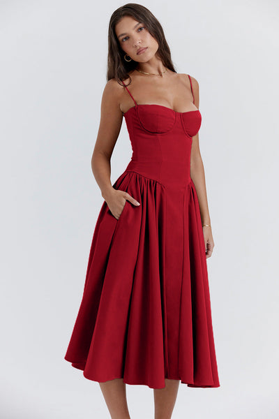 Vestito Midi Bridget con Top e Spalline Sottili