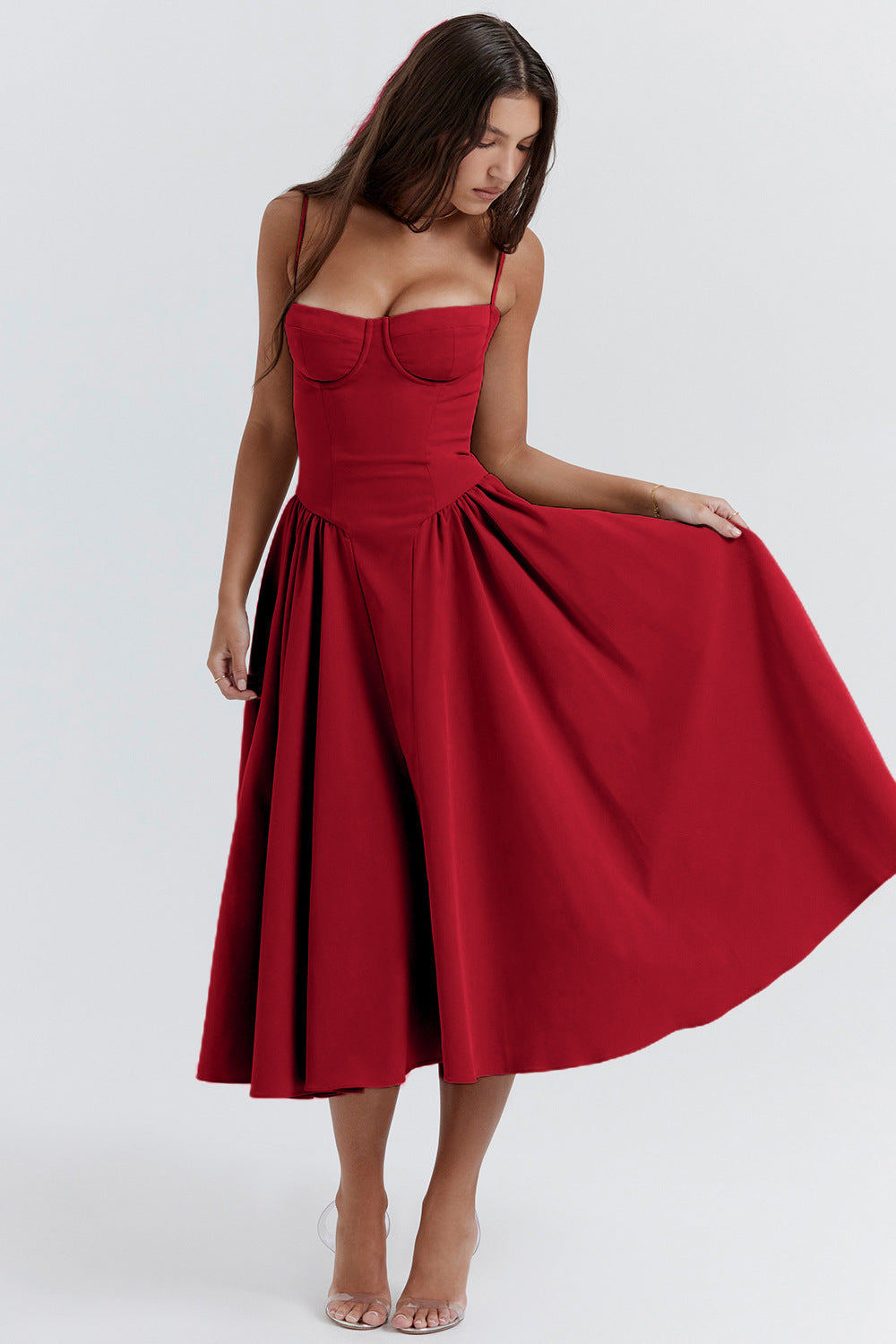 Vestito Midi Bridget con Top e Spalline Sottili