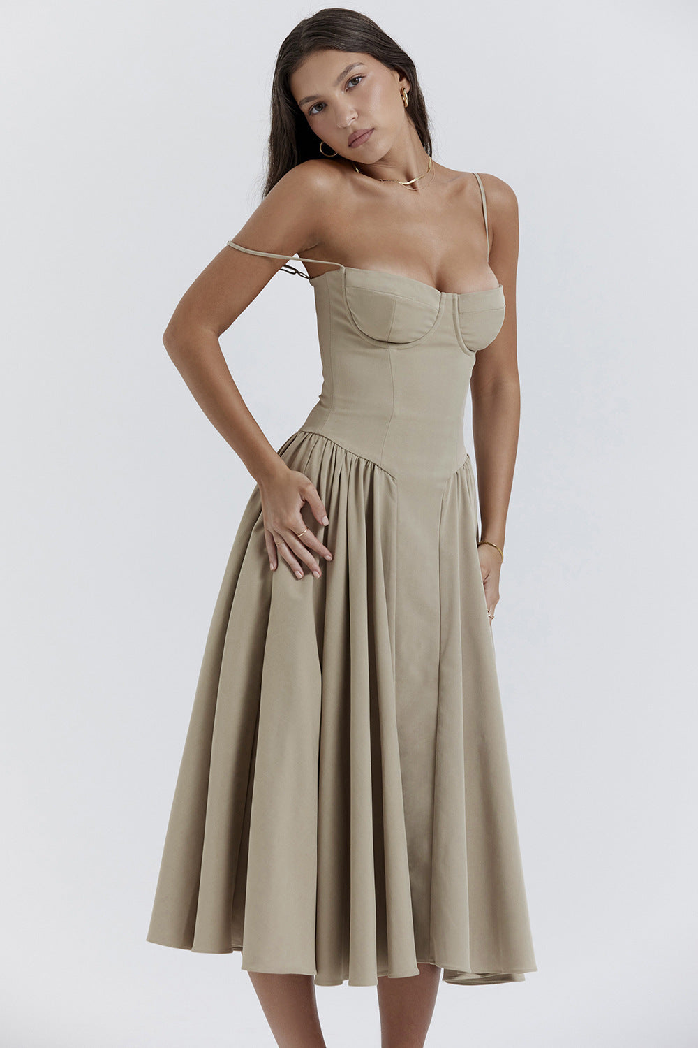 Vestito Midi Bridget con Top e Spalline Sottili