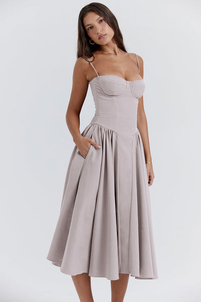 Vestito Midi Bridget con Top e Spalline Sottili
