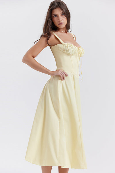 Vestito Midi Charlotte con Top a Laccio e Spacco
