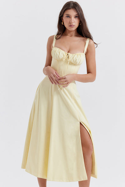 Vestito Midi Charlotte con Top a Laccio e Spacco
