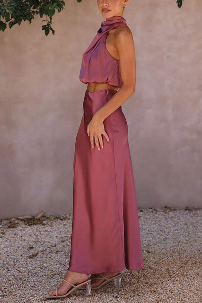 Esther - Set Elegante di Top e Gonna in Satin