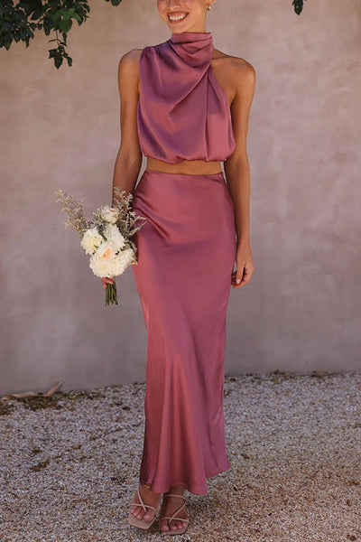 Esther - Set Completo in Satin: Top e Gonna
