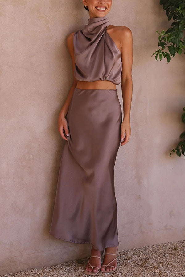 Esther - Set Elegante di Top e Gonna in Satin