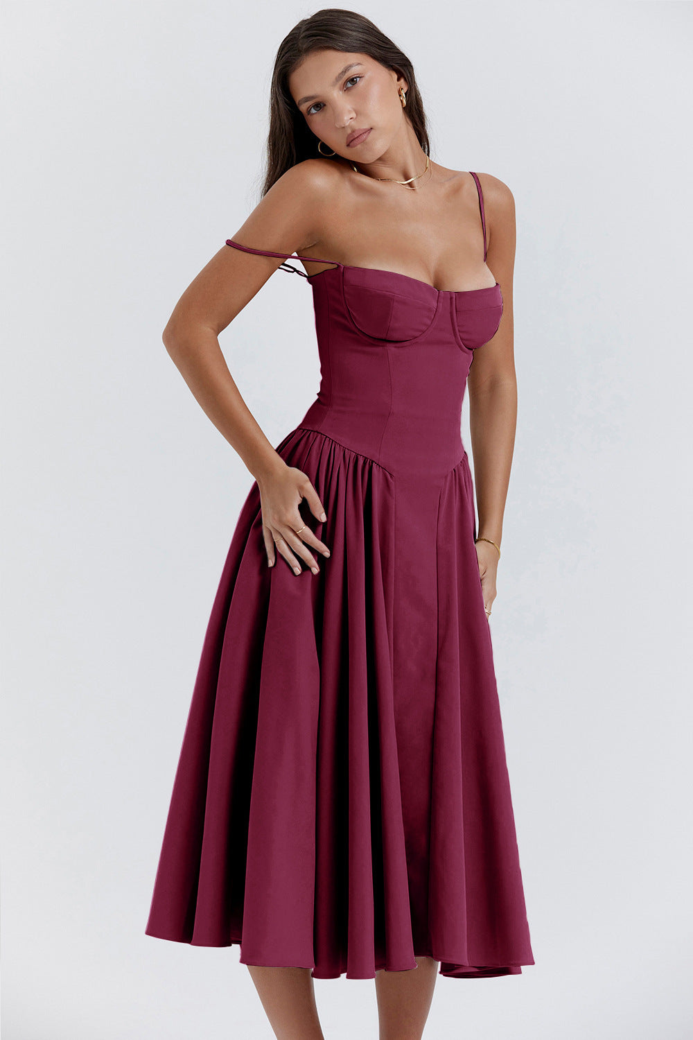 Vestito Midi Bridget con Top e Spalline Sottili