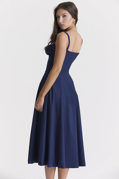 Vestito Midi Charlotte con Top a Laccio e Spacco