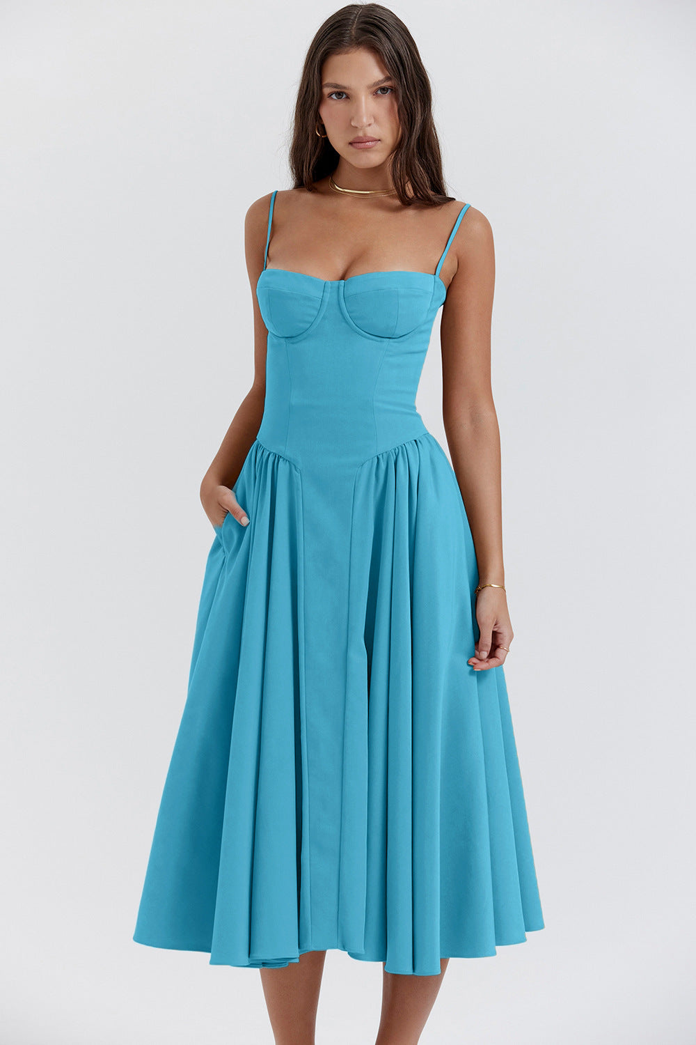 Vestito Midi Bridget con Top e Spalline Sottili